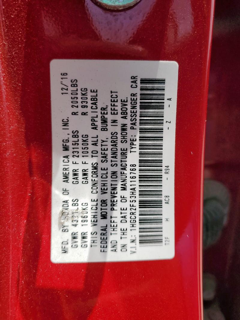 2017 HONDA ACCORD SPO - 1HGCR2F53HA116768