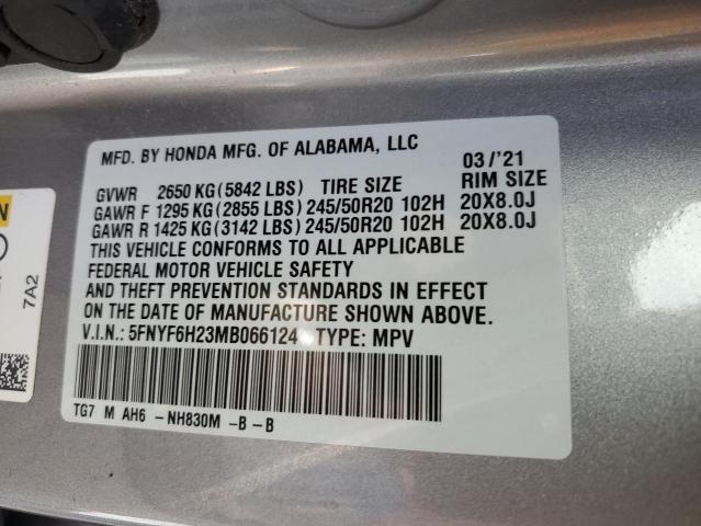 2021 HONDA PILOT SE 5FNYF6H23MB066124