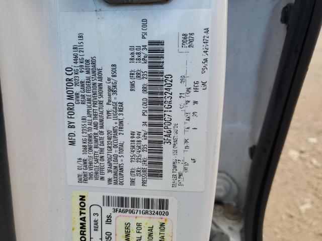 2016 FORD FUSION S - 3FA6P0G71GR324020