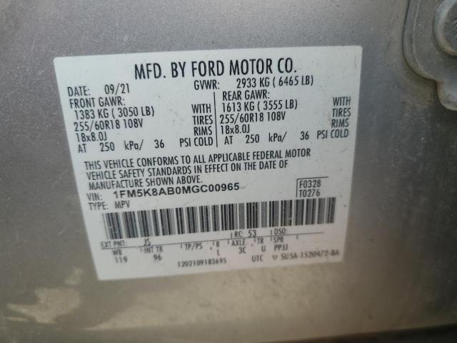 2021 FORD EXPLORER P - 1FM5K8AB0MGC00965