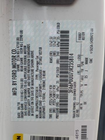 2018 FORD FUSION S H - 3FA6P0UU7JR235814