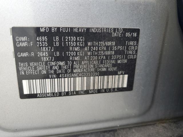2016 SUBARU OUTBACK 2. - 4S4BSANC4G3353390