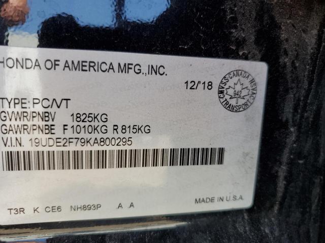 2019 ACURA ILX PREMIU 19UDE2F79KA800295