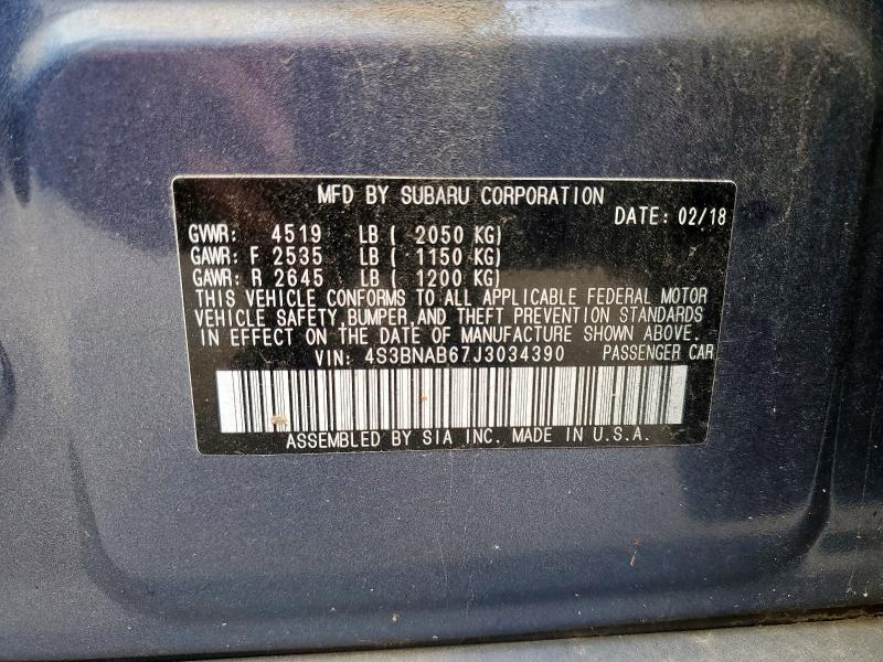 2018 SUBARU LEGACY 2.5 - 4S3BNAB67J3034390