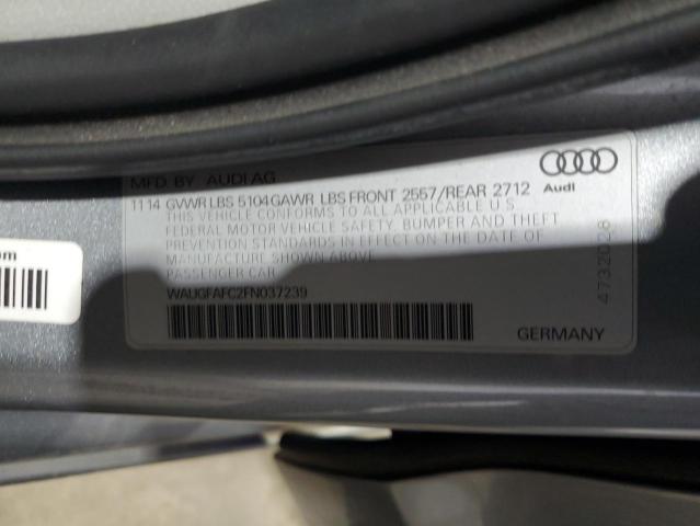 2015 AUDI A6 PREMIUM WAUGFAFC2FN037239