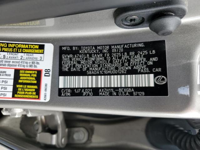 2021 LEXUS ES 300H 58ADA1C16MU001262