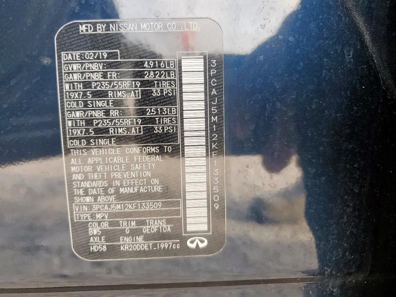 2019 INFINITI QX50 ESSEN 3PCAJ5M12KF133509