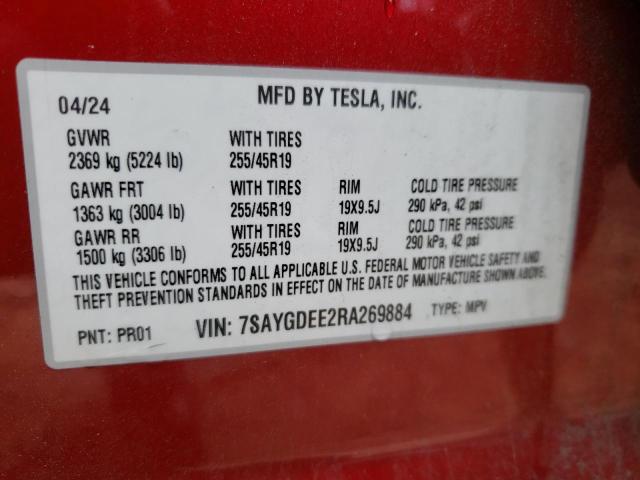 2024 TESLA MODEL Y - 7SAYGDEE2RA269884