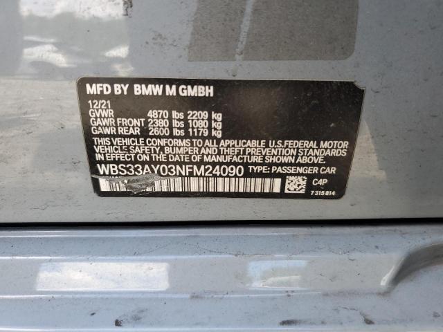 2022 BMW M3 COMPETI WBS33AY03NFM24090