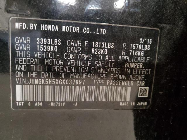 2016 HONDA FIT LX - JHMGK5H5XGX037997