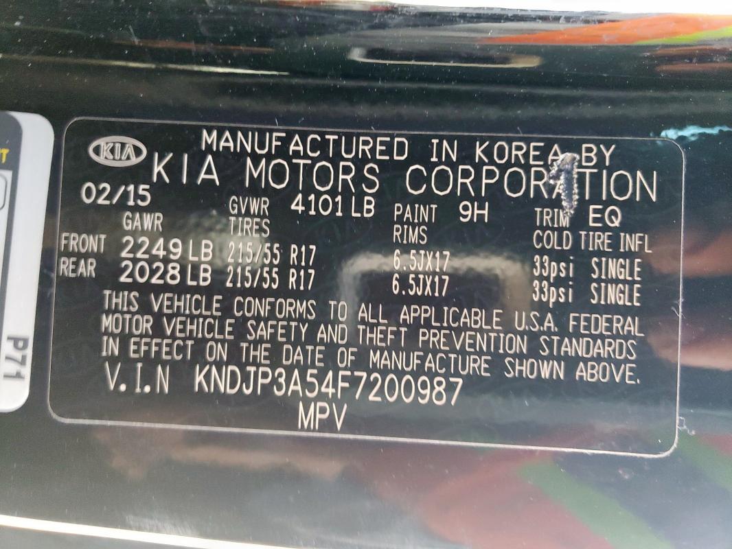 2015 KIA SOUL + - KNDJP3A54F7200987