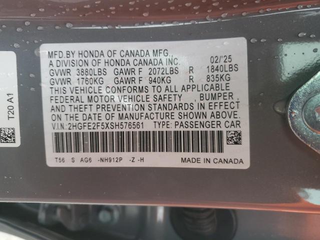 2025 HONDA CIVIC SPOR 2HGFE2F5XSH576561