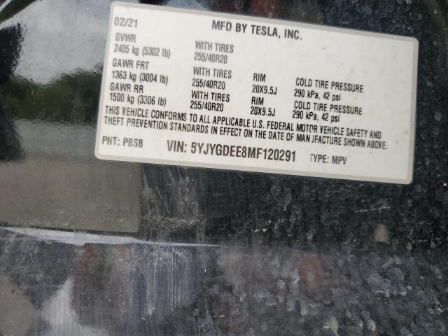 2021 TESLA MODEL Y - 5YJYGDEE8MF120291