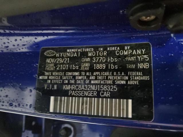 2022 HYUNDAI VENUE SEL KMHRC8A32NU158325