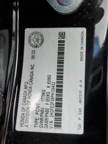 2023 HONDA CIVIC EX 2HGFE2F38PH109452