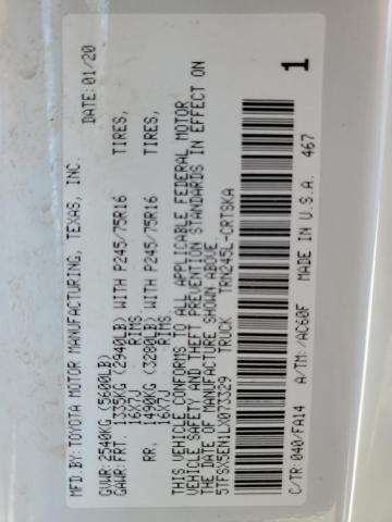 2020 TOYOTA TACOMA ACC 5TFSX5EN1LX073329