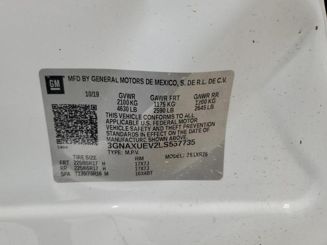 2020 CHEVROLET EQUINOX LT - 3GNAXUEV2LS557735
