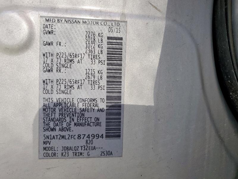 2015 NISSAN ROGUE S - 5N1AT2ML2FC874994