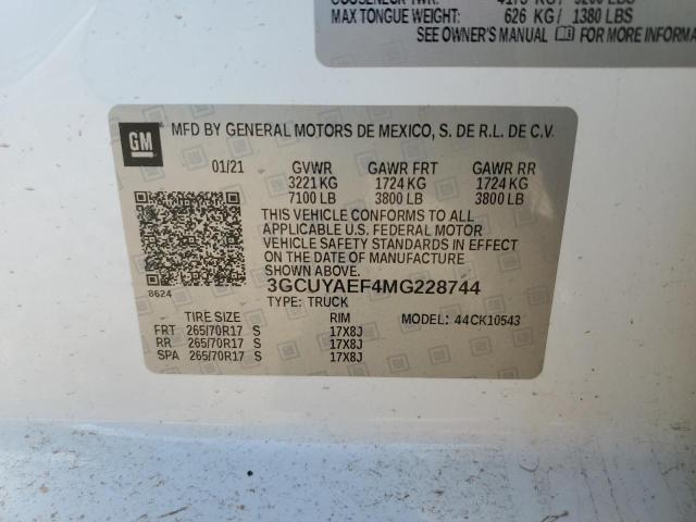 2021 CHEVROLET SILVERADO - 3GCUYAEF4MG228744