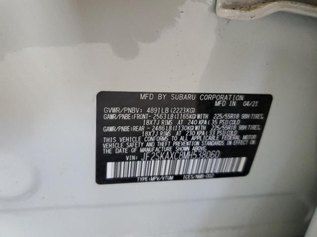 2021 SUBARU FORESTER T - JF2SKAXC8MH538060