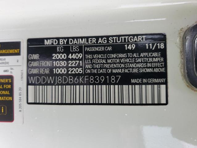 2019 MERCEDES-BENZ C 300 WDDWJ8DB6KF839187