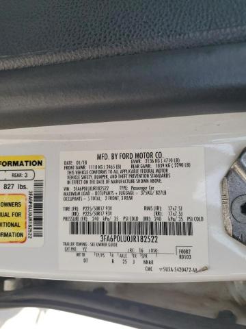 2018 FORD FUSION SE - 3FA6P0LU0JR182522