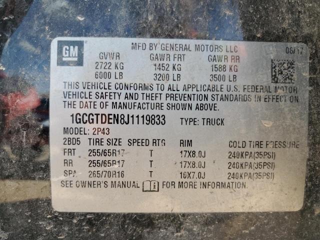 2018 CHEVROLET COLORADO Z71 1GCGTDEN8J1119833