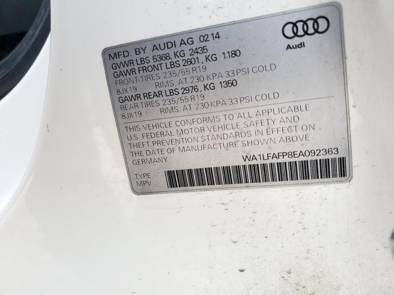 wa1lfafp8ea092363 - 2014 Audi q5 premium plus - #57470865