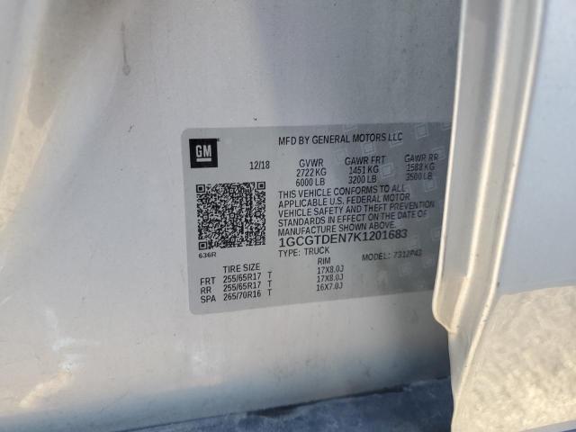 2019 CHEVROLET COLORADO Z 1GCGTDEN7K1201683