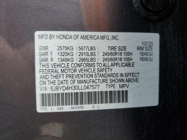 2020 ACURA MDX - 5J8YD4H30LL047577