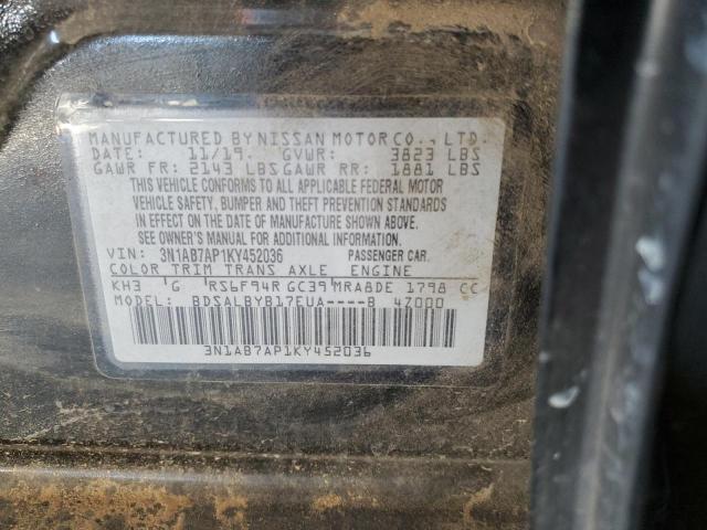 2019 NISSAN SENTRA S 3N1AB7AP1KY452036