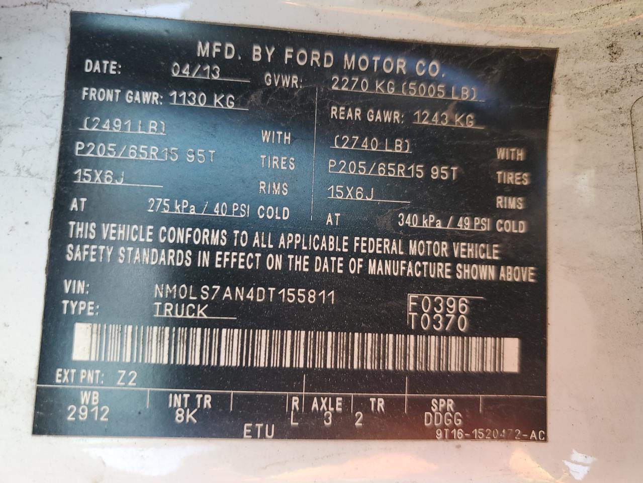 FORD TRANSIT CONNECT XL