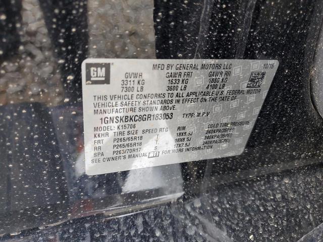 2016 CHEVROLET TAHOE K150 1GNSKBKC8GR183053