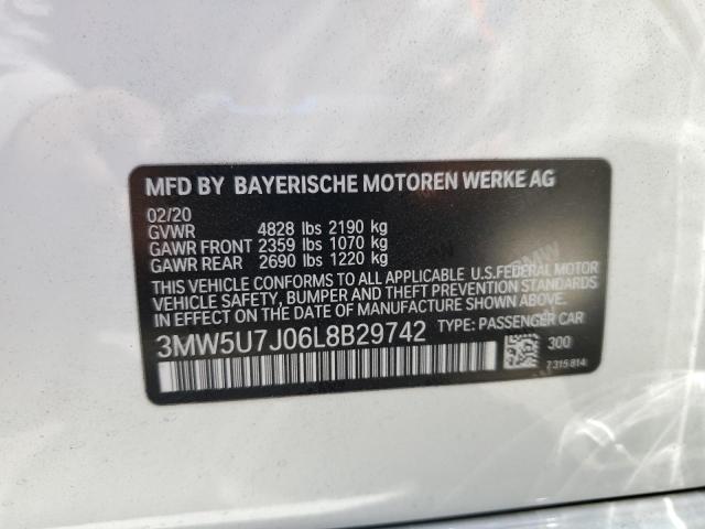 2020 BMW M340I 3MW5U7J06L8B29742