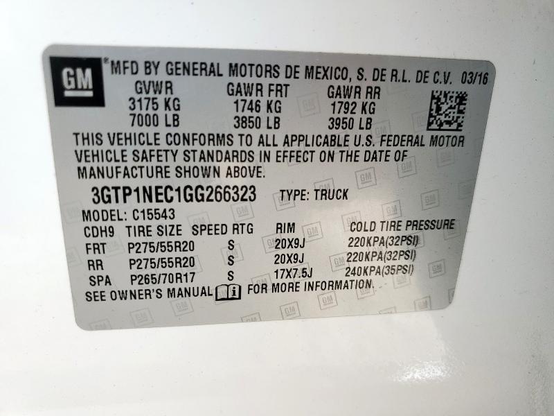 2016 GMC SIERRA C15 - 3GTP1NEC1GG266323