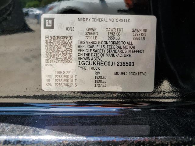 2018 CHEVROLET SILVERADO - 1GCUKREC0JF238593