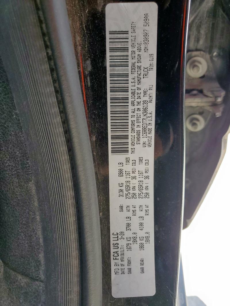 2020 RAM 1500 LARAM 1C6RREDT7LN306139