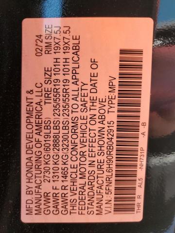 2024 HONDA ODYSSEY EL 5FNRL6H90RB042915