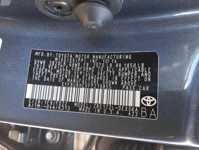 2015 TOYOTA COROLLA L - 5YFBURHEXFP219855