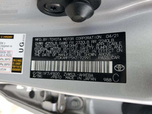 2021 TOYOTA PRIUS PRIM - JTDKAMFP5M3192991