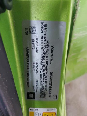 2016 CHEVROLET SPARK 1LT - KL8CC6SA2GC612960