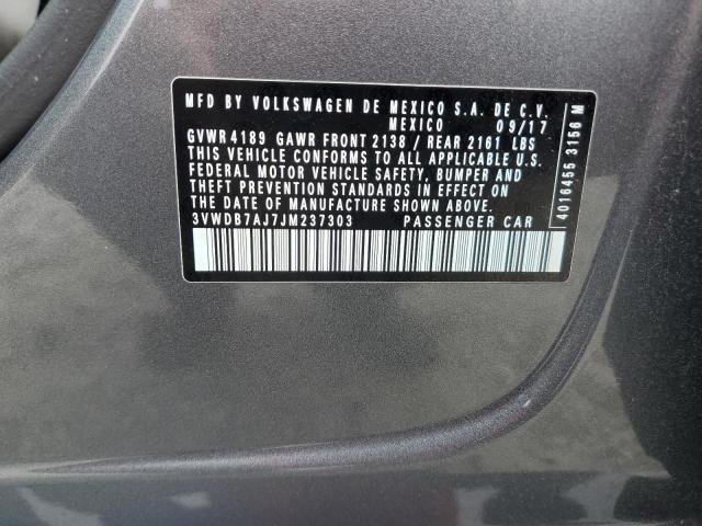 2018 VOLKSWAGEN JETTA SE 3VWDB7AJ7JM237303