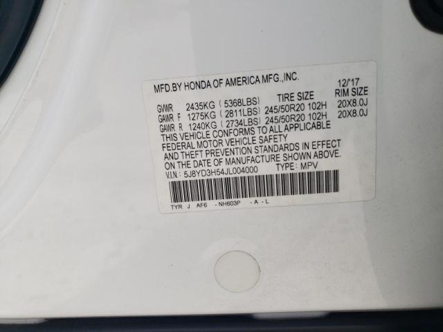 2018 ACURA MDX TECHNO 5J8YD3H54JL004000