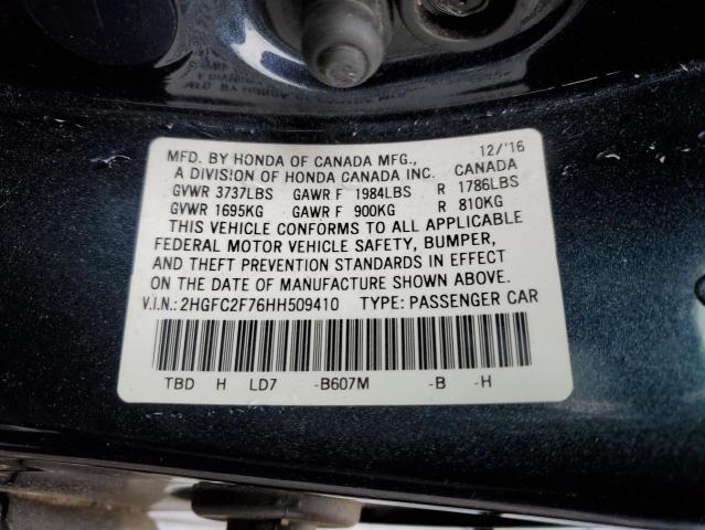 2017 HONDA CIVIC EX 2HGFC2F76HH509410