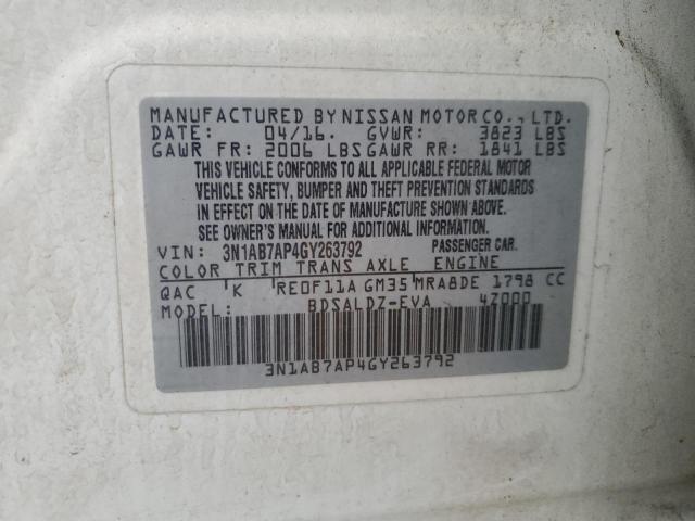 2016 NISSAN SENTRA S - 3N1AB7AP4GY263792