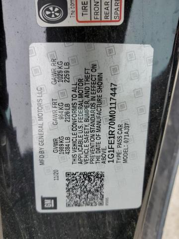 2021 CHEVROLET CAMARO LT1 1G1FE1R70M0117447