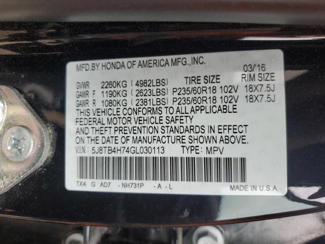 2016 ACURA RDX ADVANC - 5J8TB4H74GL030113