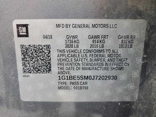 2018 CHEVROLET CRUZE LT - 1G1BE5SM0J7202930