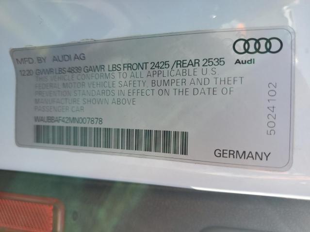 2021 AUDI A4 PREMIUM WAUBBAF42MN007878