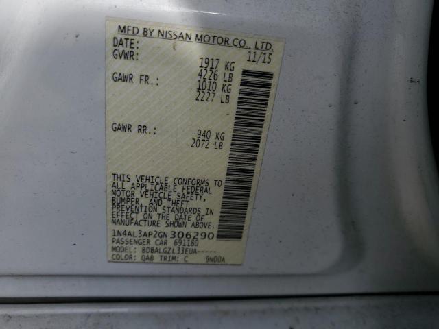 2016 NISSAN ALTIMA 2.5 - 1N4AL3AP2GN306290